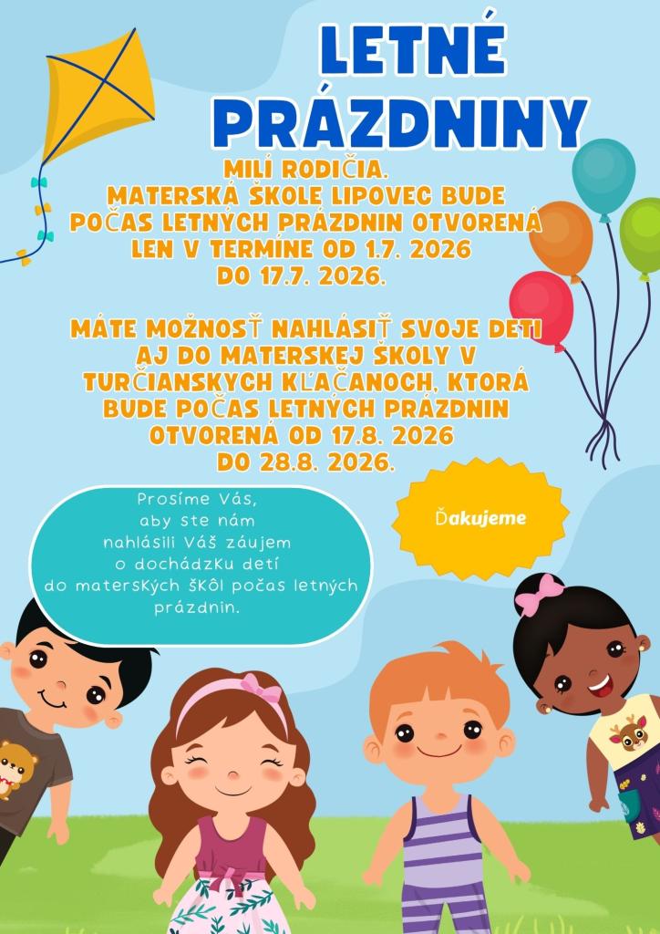 Letné prázdniny 2026